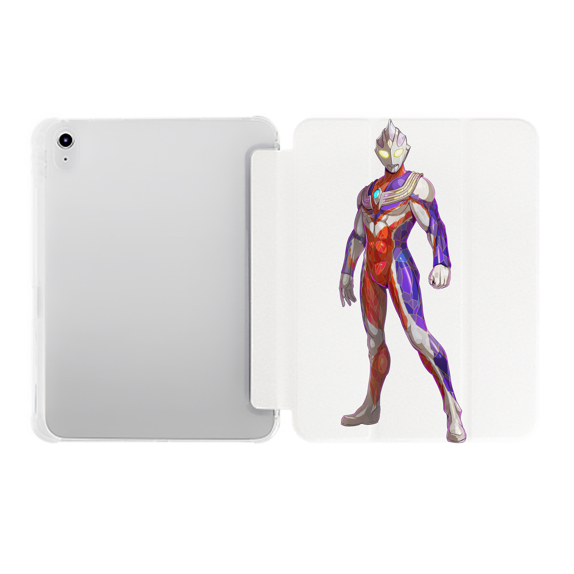（画像用） ウルトラマン Ultraman IPad ケース ペン収納付き 三つ折りスタンド PUレザー×シリコン 対応機種9.5/10.5/10.9インチ